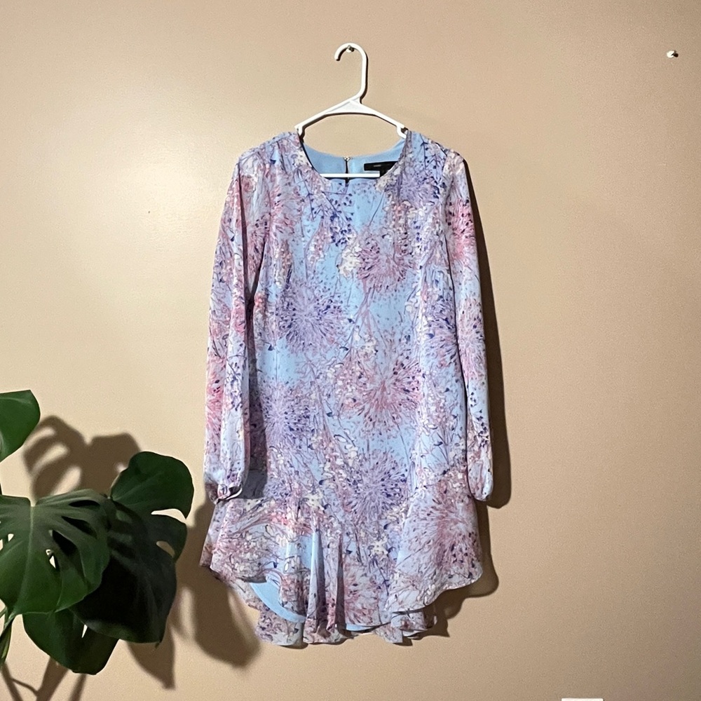 BCBG MAXAZRIA Blue Floral Dress Sz XS